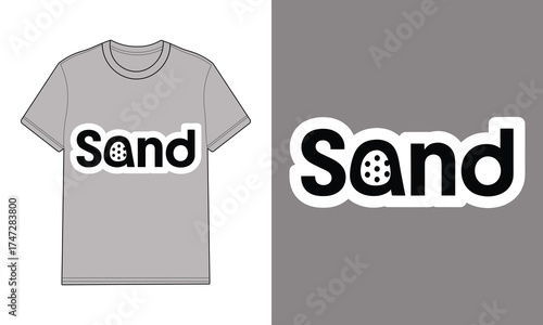 Gray t-shirt with text logo small dots gray word