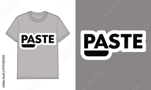 Grey t shirt with paste text graphic mockup