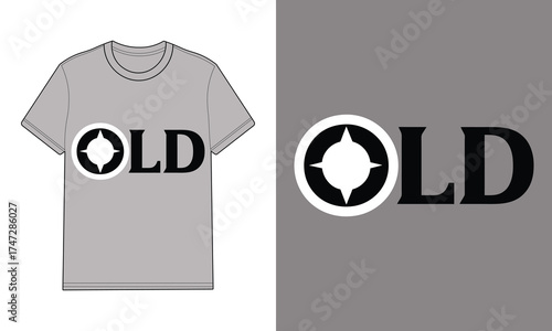Grey t shirt with text circular logo design mockup