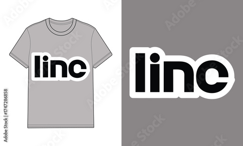 Grey t shirt with text logo graphic mockup