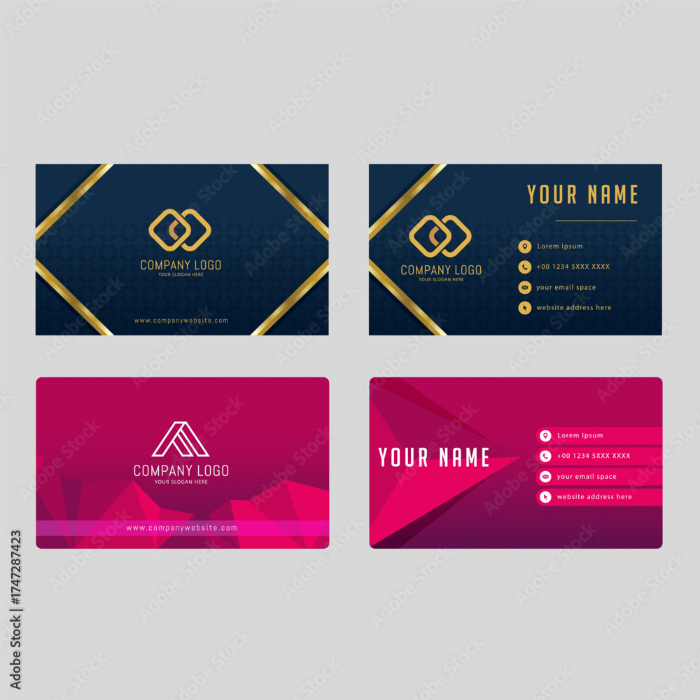Fototapeta premium Company Business Card Design Corporate Identity Template