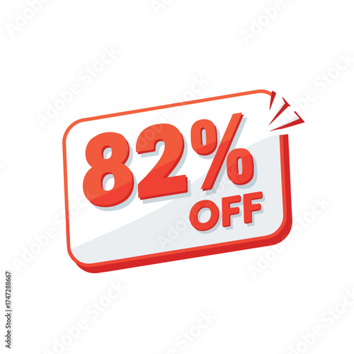 Big 82 Off Sale Sign Discount Promotion for Retail and Online Shopping