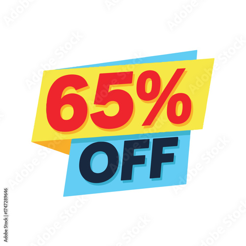Bright Sale Banner with 65 Off Discount for Holiday Promotions