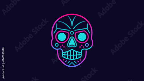 A terrifying skull and crossbones symbol of death, horror, and danger, or a pirate's spooky Halloween vector design