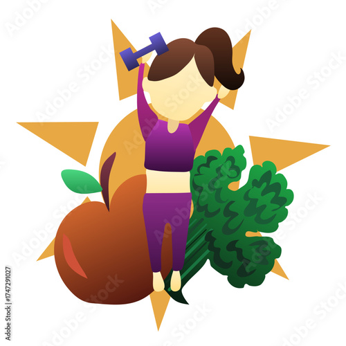 healthy living woman vector