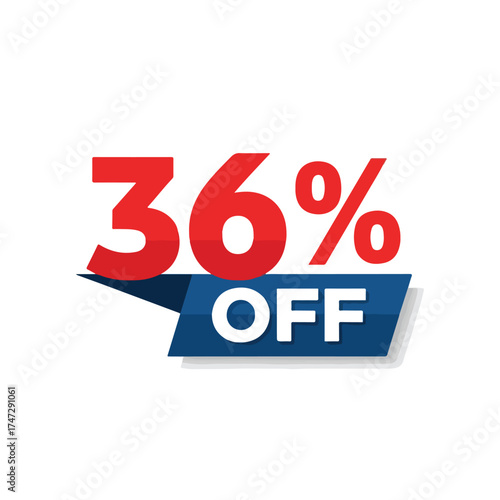 Big 36 Off Discount Sale Banner for Retail Promotions and Special Offers