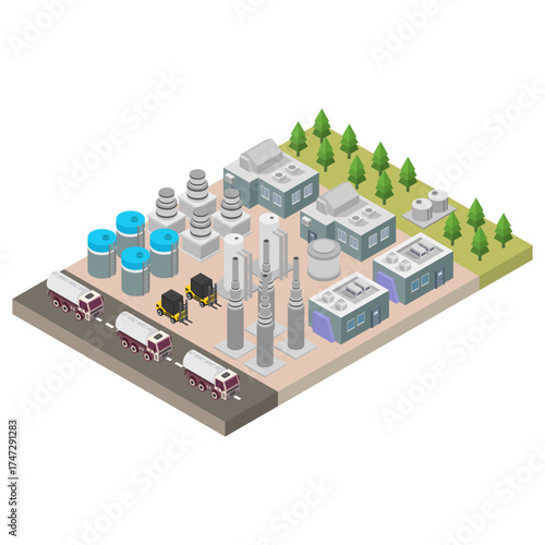 Isometric oil field