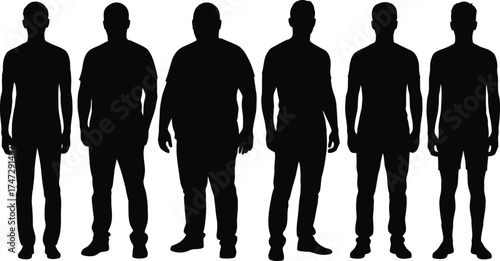 Silhouette Group of Men Vector Illustration