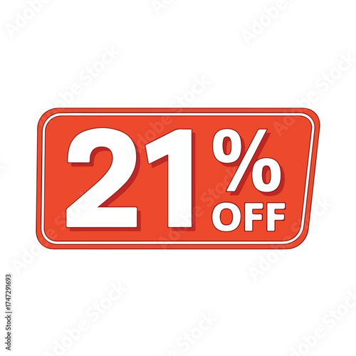 21 Off Discount Tag for Promotions and Sales