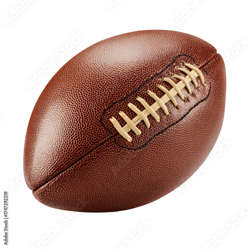 Obraz na plátně A classic brown American football with white laces isolated on a black backgroun
