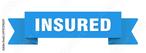 insured ribbon isolated on transparent background. insured ribbon