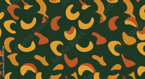 Earthy Boomerang Shapes: A Vintage Mid-Century Pattern