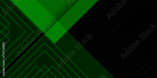Colorful papercut abstract 3D background with gradient green square pattern combination bright color on background. Eps10 vector