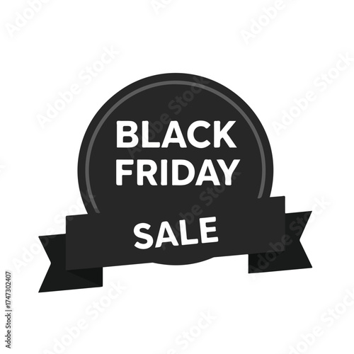 Black Friday Sale Badge Retail Discount and Promotion Graphic Element for Online Shopping and Marketing Campaigns