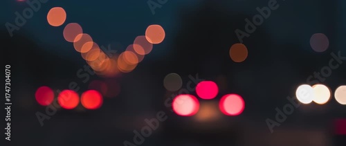 Blurred nighttime vehicle lights