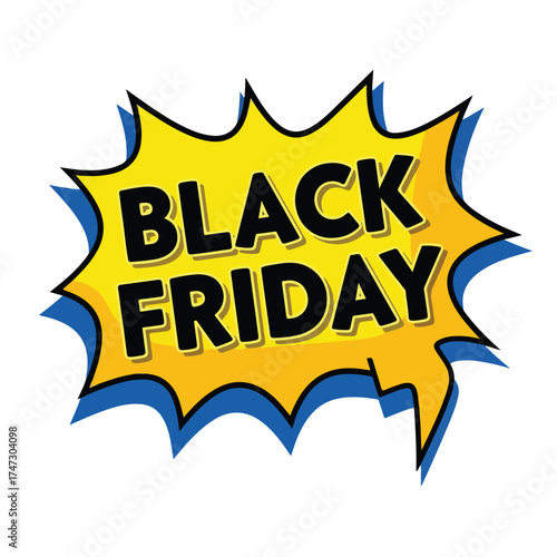 Explosive Black Friday Sale Notification Dynamic Graphic for Retail Promotions