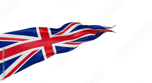 United Kingdom Flag: England Flag on Transparent Background with Copy Space, 3D Render, Union Jack, National Symbol, Patriotic.