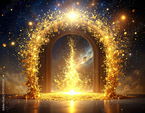 Abstract golden potal background
