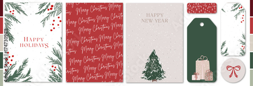 Christmas Card & Tag Vector Set
Minimal holiday vector card and tag design.