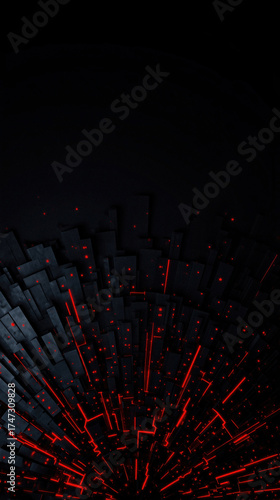 Digital data stream on a black background