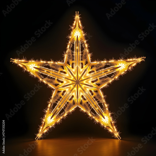 golden star christmas tree