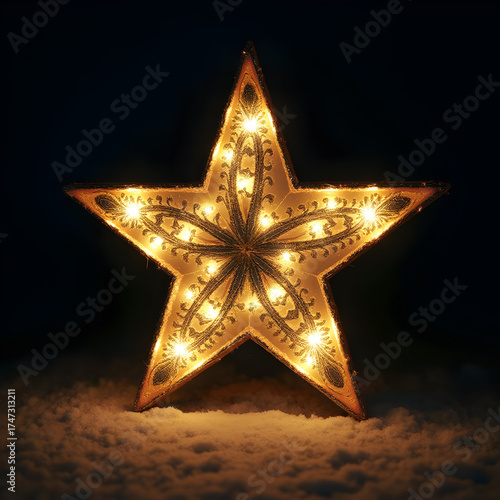 golden star christmas tree