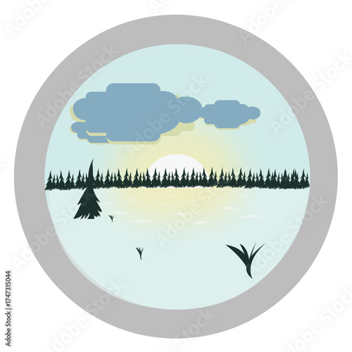 Winter Sunrise Pine Tree Snowscape Ontario Canada Wildlife Uniquely Canadian Icon