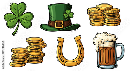 Vector art of st patricks day symbols