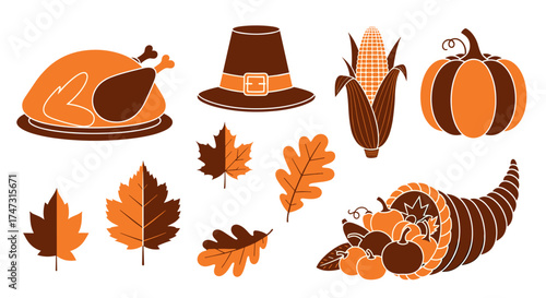 Vector art of thanksgiving icons