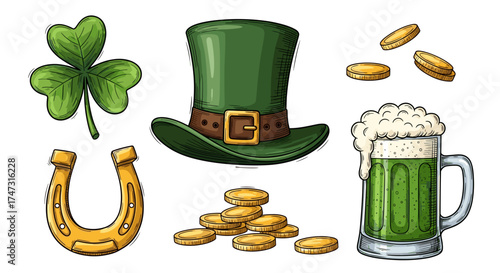 Vector art of st patricks day symbols