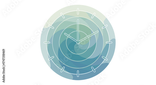 Abstract Clock Face With Geometric Pattern, Generative AI.