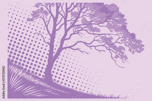 Halftone Dot Abstract Black and White Pattern