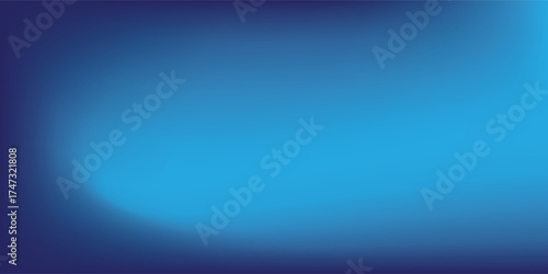 Abstract Blue gradient studio room, abstract background pattern, walls and floor reflect neon lights.
