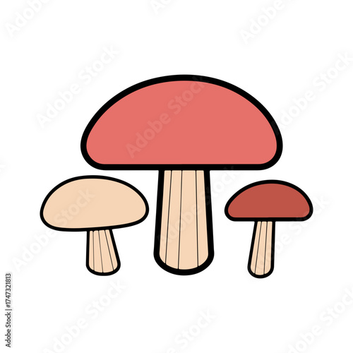 Enchanting trio of mushrooms ready to add playful charm to your designs, perfect for whimsical projects and nature-inspired creations, a touch of earthy delight