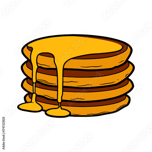 Indulge in Deliciousness Freshly Stacked Pancakes Drizzled with Golden Syrup Ready for Breakfast, Brunch, or Dessert Delightfully Sweet and Tempting Treat