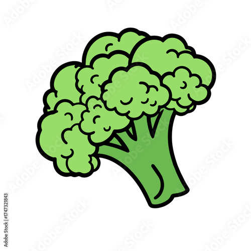 Fresh vibrant broccoli illustration, a healthy green vegetable to promote wellness and nutritious eating, great for recipes and healthy food campaigns