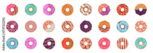 A Collection Of Deliciously Decorated Donuts