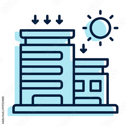 Modern Building Harnessing Solar Energy From Bright Sunlight Above Clean Energy Concept Illustration