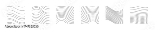 Abstract Wave Formations and Curved Line Structures Against White Background