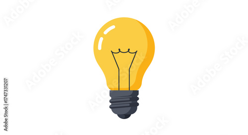 Illustration of a light bulb with a yellow glow.
