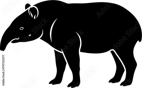 Black tapir silhouette