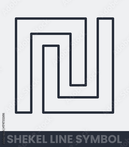 Ancient shekel symbol line art geometric design