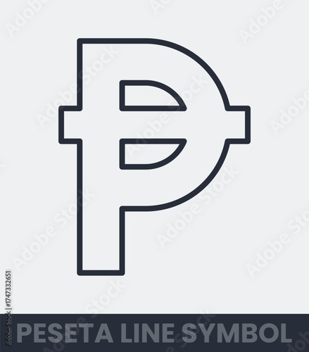 Spain peseta modern outline style vector icon