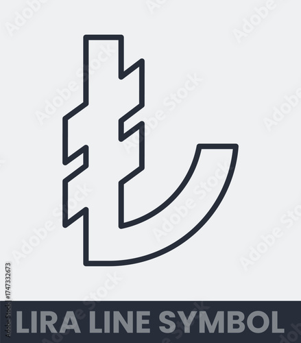 Turkish lira currency symbol simple line art