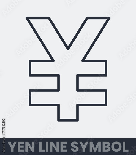Simple yen symbol line art money icon