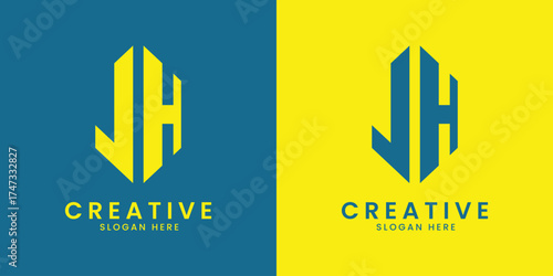 JH monogram logo design creative lettermark