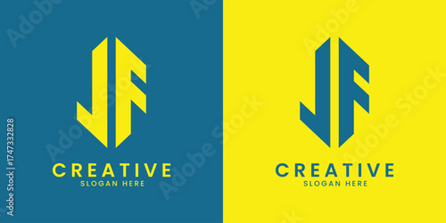 Modern JF letter logo creative business identity
