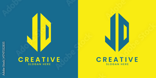 JD letters creative logo design business icon