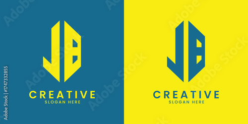 Modern JB initial logo design creative business emblem