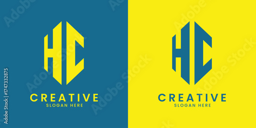 Modern HC letter logo design creative business
